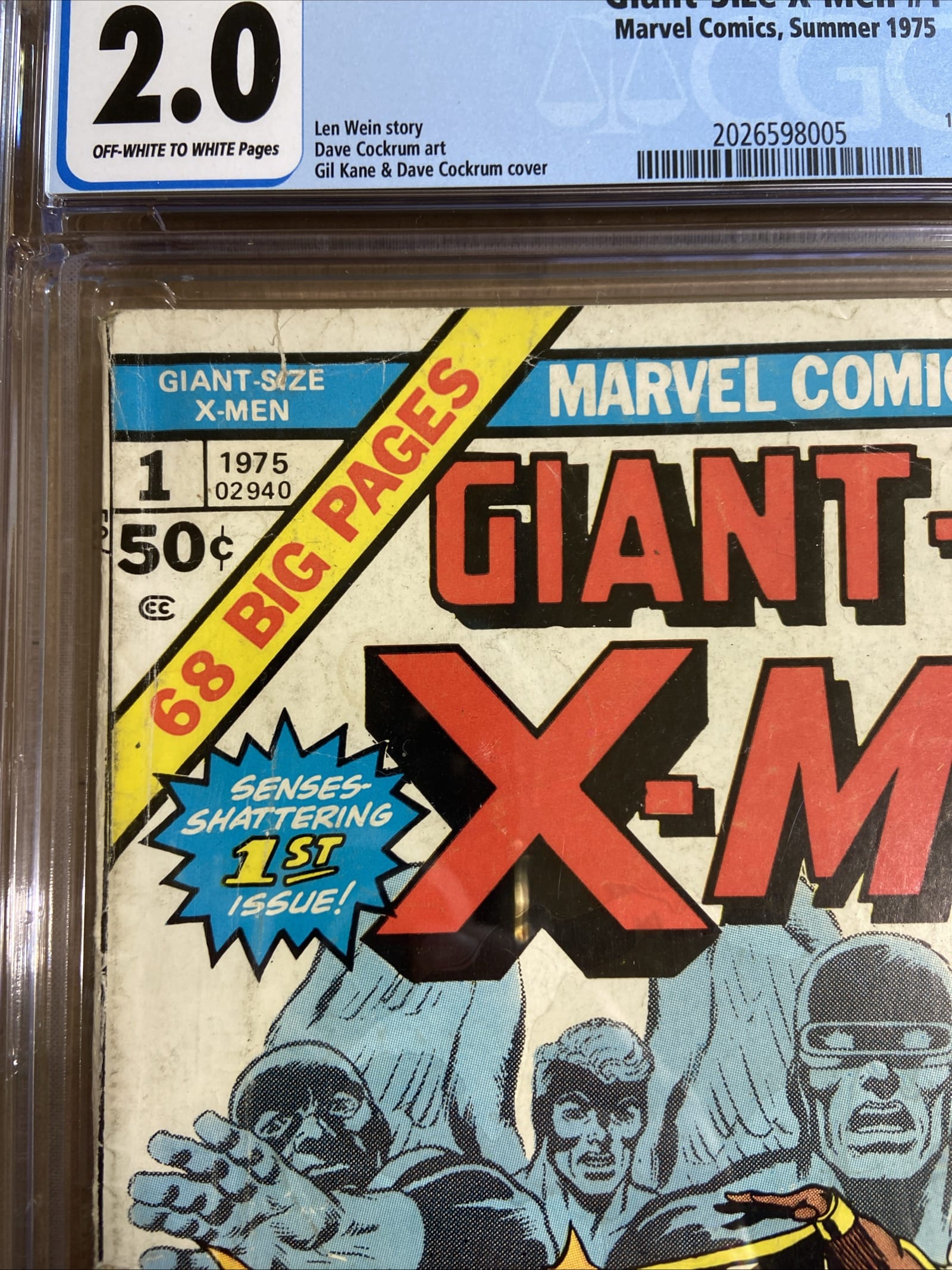 MARVEL COMICS CGC Comic GIANT SIZE X-MEN #1 CGC 2.0