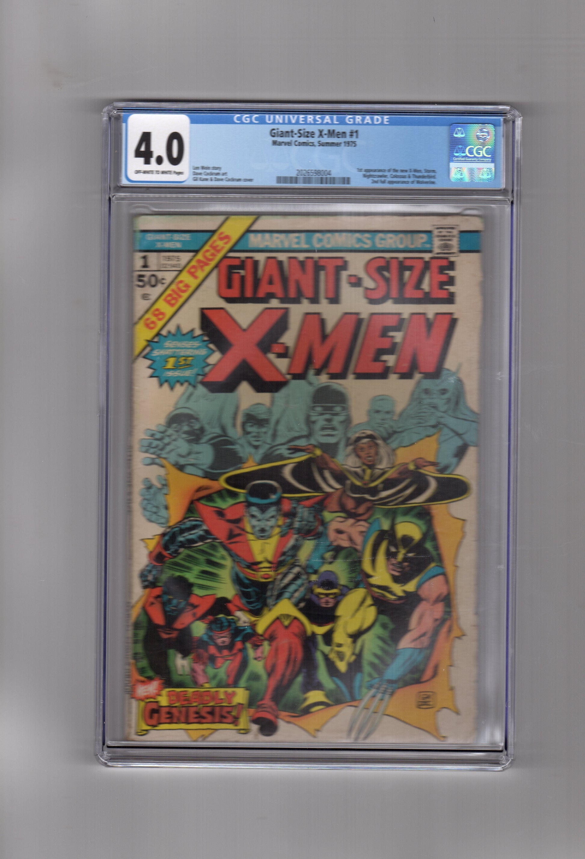Marvel Comics CGC Comic GIANT SIZE X-MEN 1 CGC 4.0