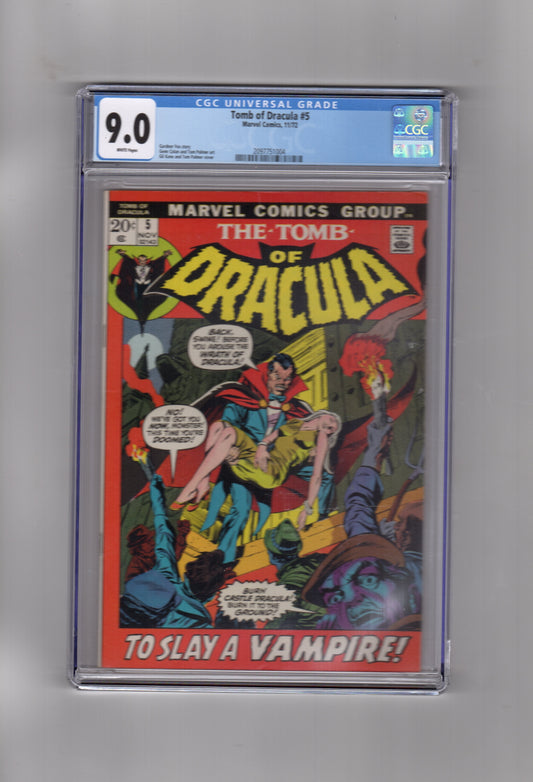 Marvel Comics CGC Comic TOMB OF DRACULA # 5 CGC 9.0