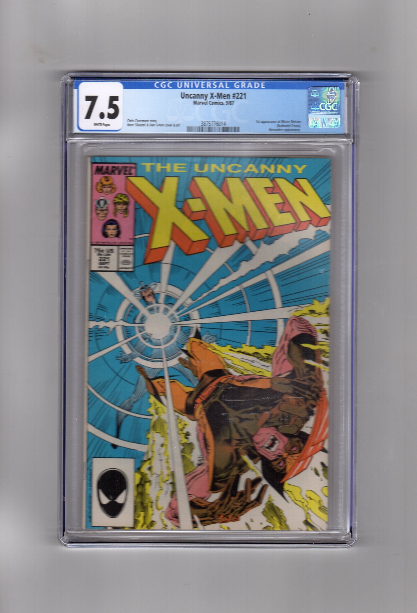 Marvel Comics CGC Comic UNCANNY X-MEN # 221 CGC 7.5
