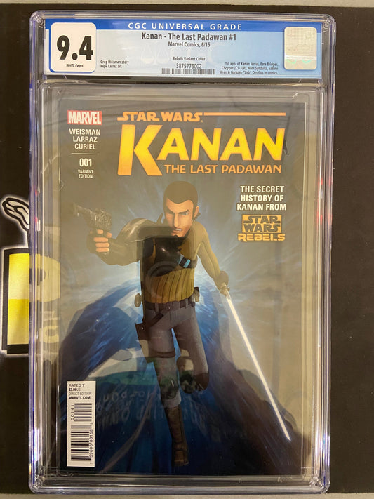 MARVEL COMICS CGC STAR WARS THE LAST PADAWAN #1 VARIANT CGC 9.4