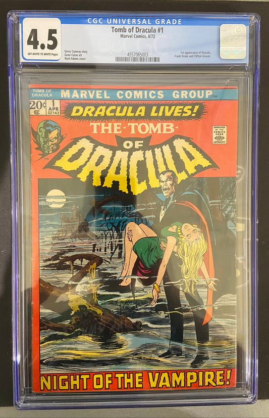 MARVEL COMICS CGC THE TOMB OF DRACULA #1 CGC 4.5