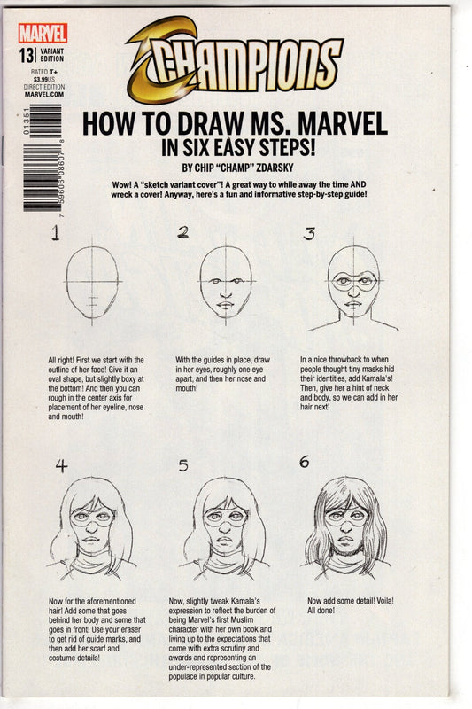 MARVEL COMICS CHAMPIONS #13 ZDARSKY HOW TO DRAW VAR LEG