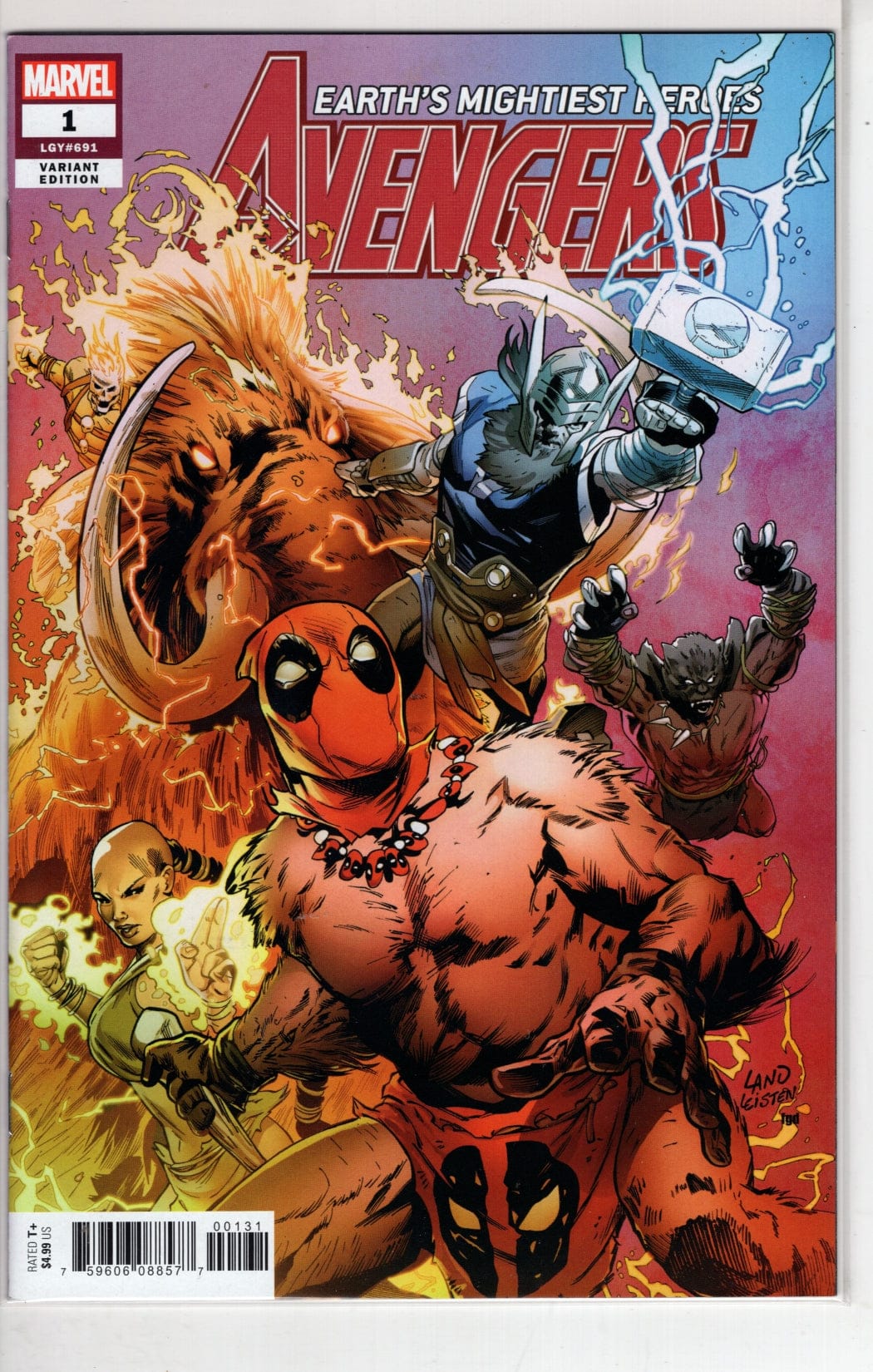 MARVEL COMICS COMIC BOOK AVENGERS #1 LAND PARTY VAR