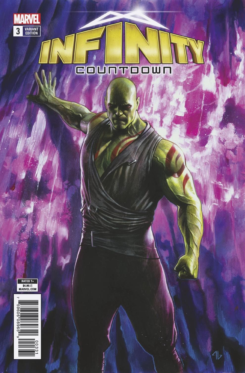 MARVEL COMICS COMIC BOOK INFINITY COUNTDOWN #3 (OF 5) DRAX HOLDS INFINITY VAR LEG  [VF/NM]