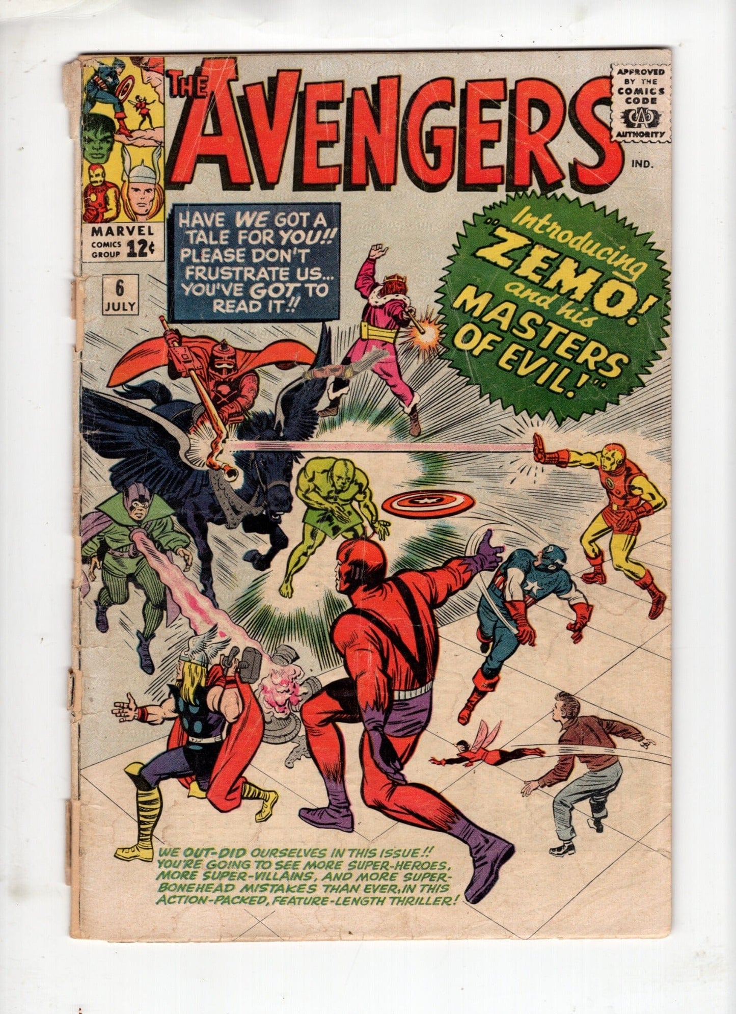 MARVEL COMICS COMICS Avengers #6 (July 1964) – Good (G) – Cover Detached