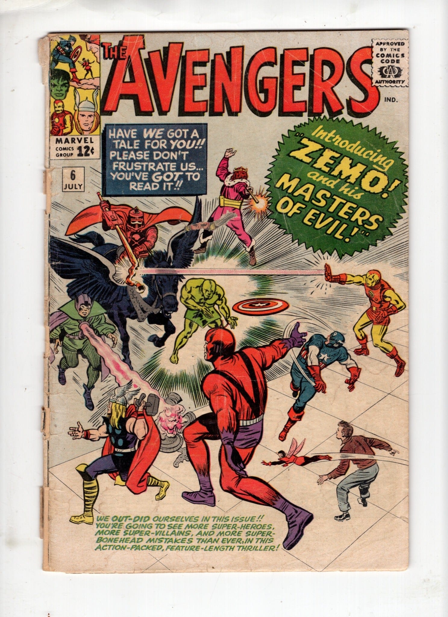 MARVEL COMICS COMICS Avengers #6 (July 1964) – Good (G) – Cover Detached