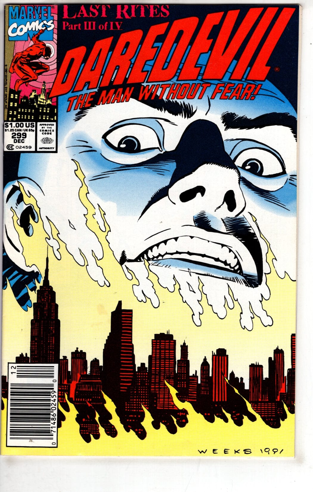 Marvel Comics Daredevil #299 (Newsstand) [FINE]