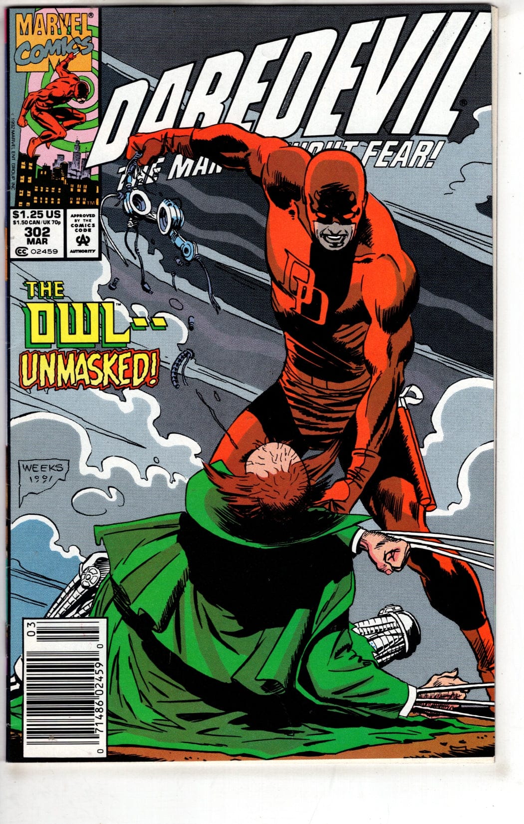 Marvel Comics Daredevil #302 (Newsstand) [FINE]