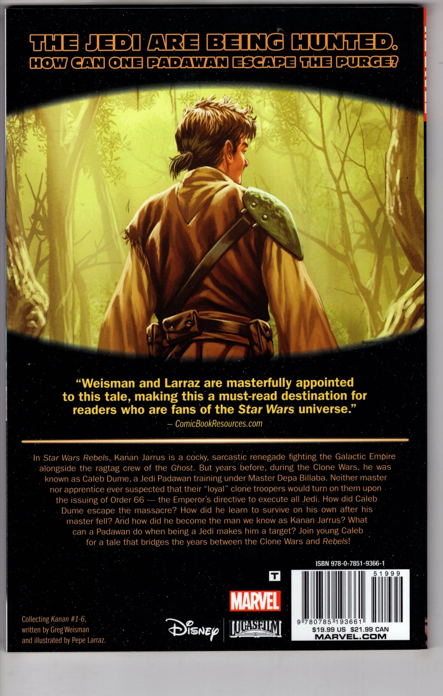 MARVEL COMICS TRADE Star Wars Kanan TPB Volume 01 Last Padawan