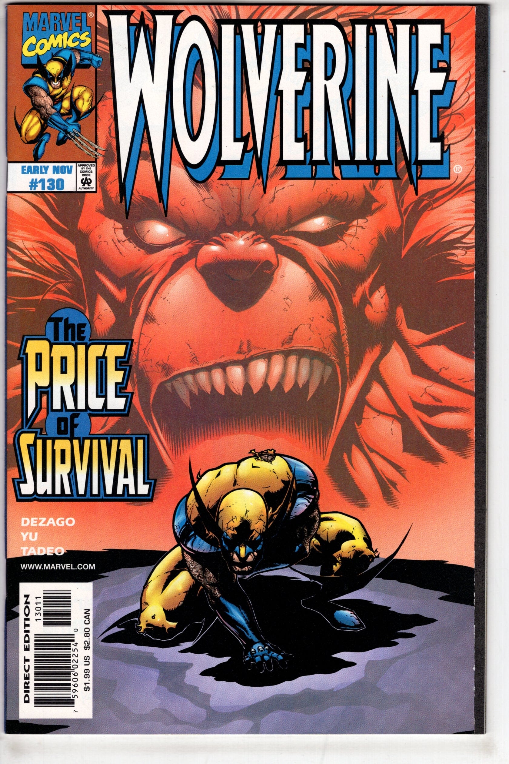 MARVEL Comics Wolverine (1988 series) #130 [Direct Edition]