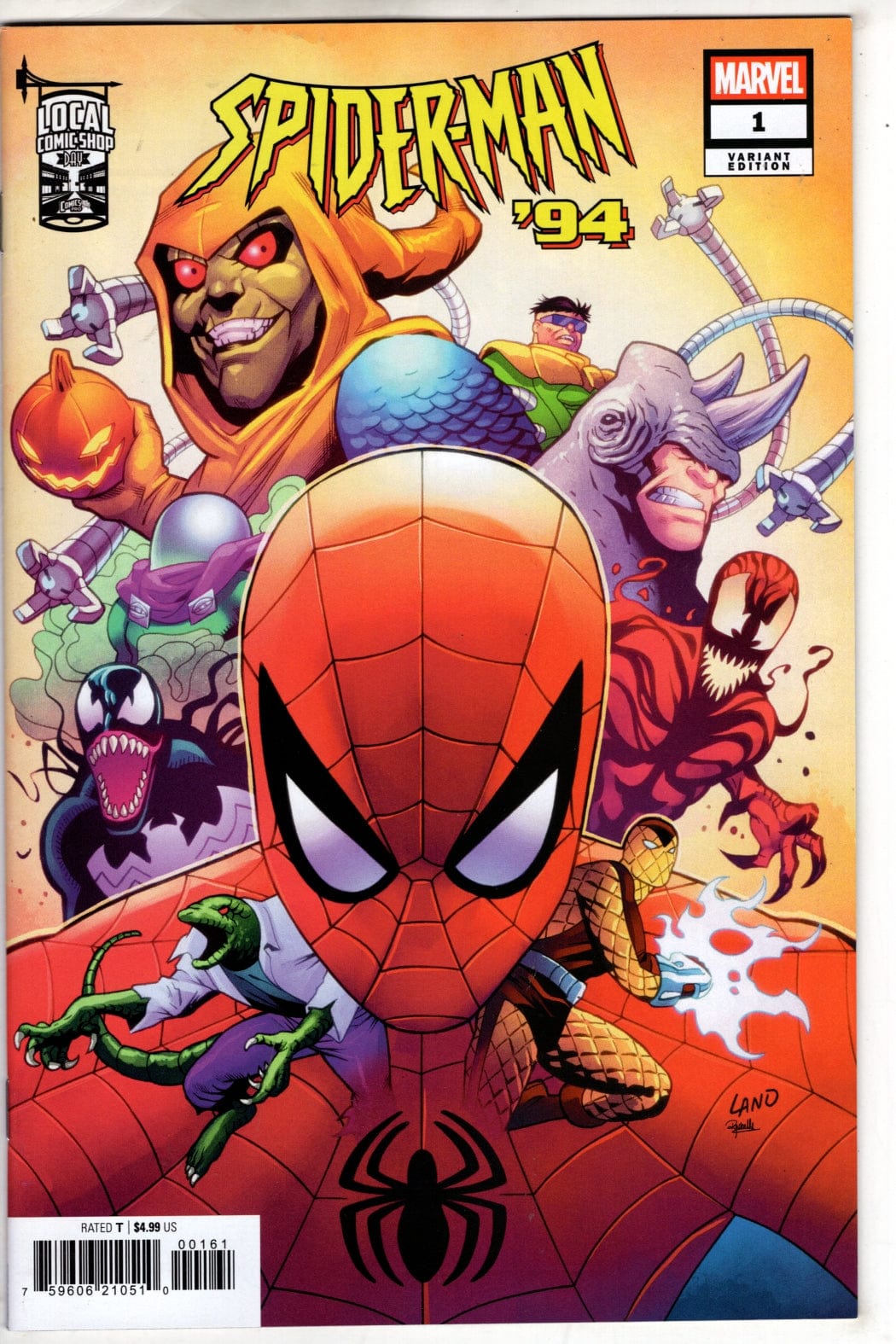 Marvel NEW LAST WEEK SPIDER-MAN '94 #1 GREG LAND LOCAL COMIC SHOP DAY VARIANT