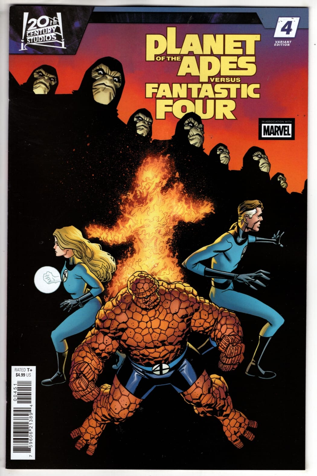 Marvel NEW NEXT WEEK PLANET OF THE APES VS. FANTASTIC FOUR #4 MIKE HAWTHORNE VARIANT (VF/NM)