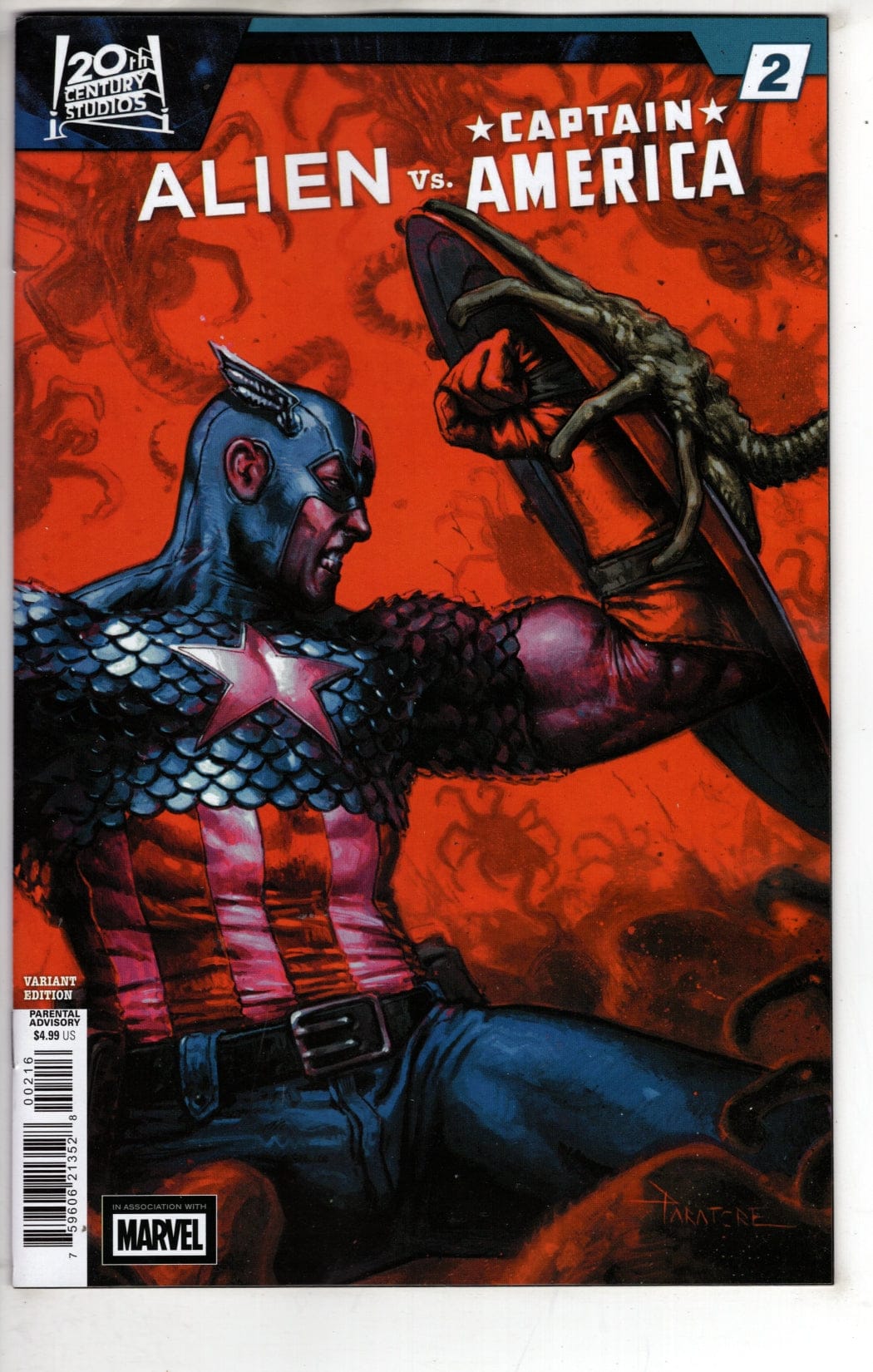 Marvel NEW THIS WEEK ALIEN VS. CAPTAIN AMERICA #2 DAVIDE PARATORE VARIANT