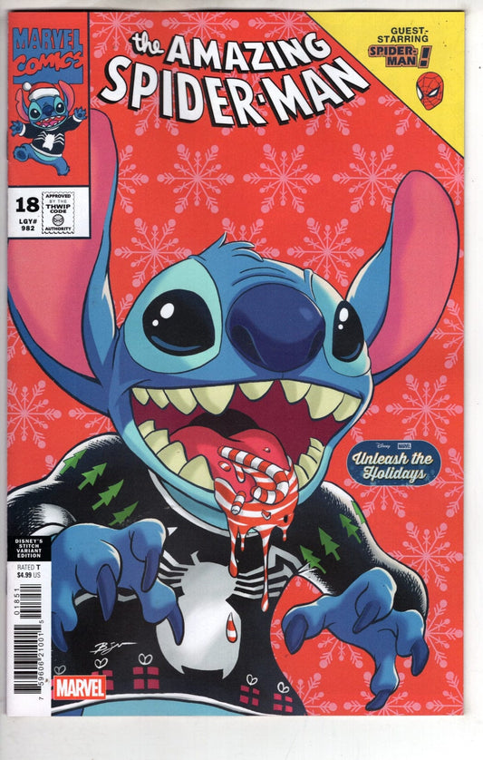 Marvel NEW THIS WEEK AMAZING SPIDER-MAN #18 BEN SU DISNEY STITCH UNLEASH THE HOLIDAYS VARIANT