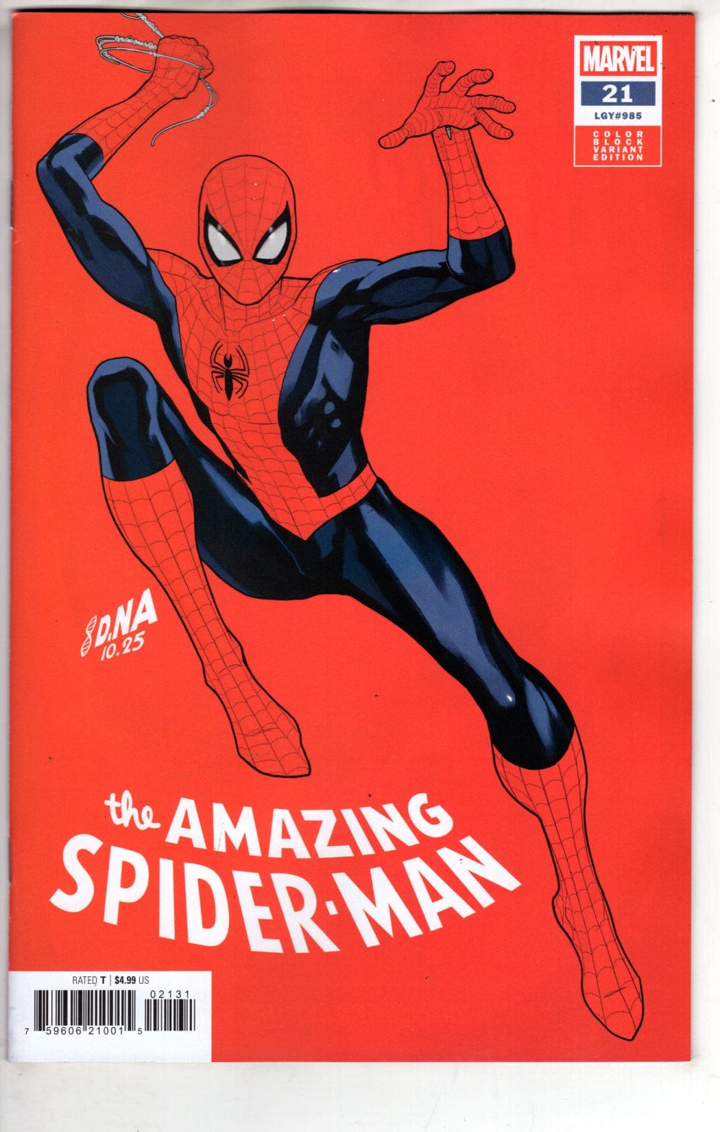 Marvel NEW THIS WEEK AMAZING SPIDER-MAN #21 DAVID NAKAYAMA COLOR BLOCK RED VARIANT (VF/NM)