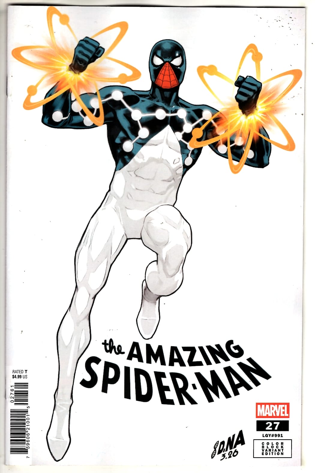 Marvel NEW THIS WEEK AMAZING SPIDER-MAN #27 DAVID NAKAYAMA COLOR BLOCK WHITE VARIANT [DS] (VF/NM)