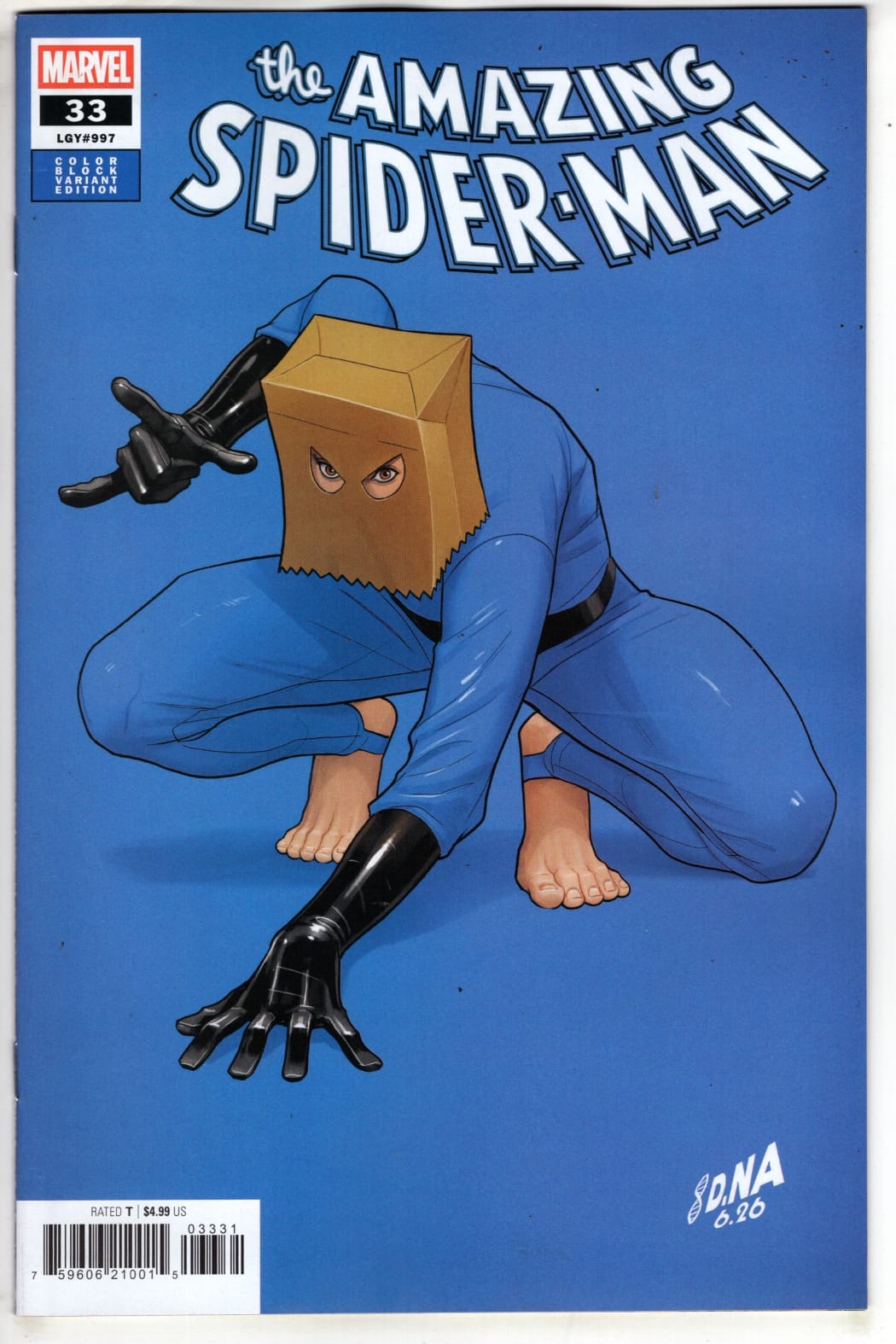 Marvel NEW THIS WEEK AMAZING SPIDER-MAN #33 DAVID NAKAYAMA COLOR BLOCK BLUE VARIANT (VF/NM)