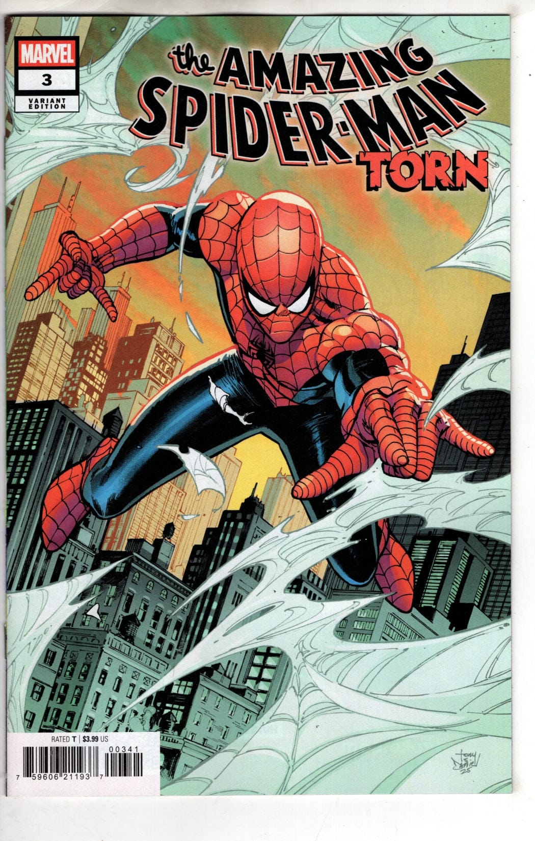 Marvel NEW THIS WEEK AMAZING SPIDER-MAN: TORN #3 TONY DANIEL VARIANT