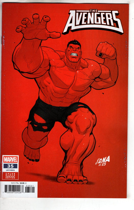 Marvel NEW THIS WEEK AVENGERS #35 DAVID NAKAYAMA COLOR BLOCK RED VARIANT (VF/NM)