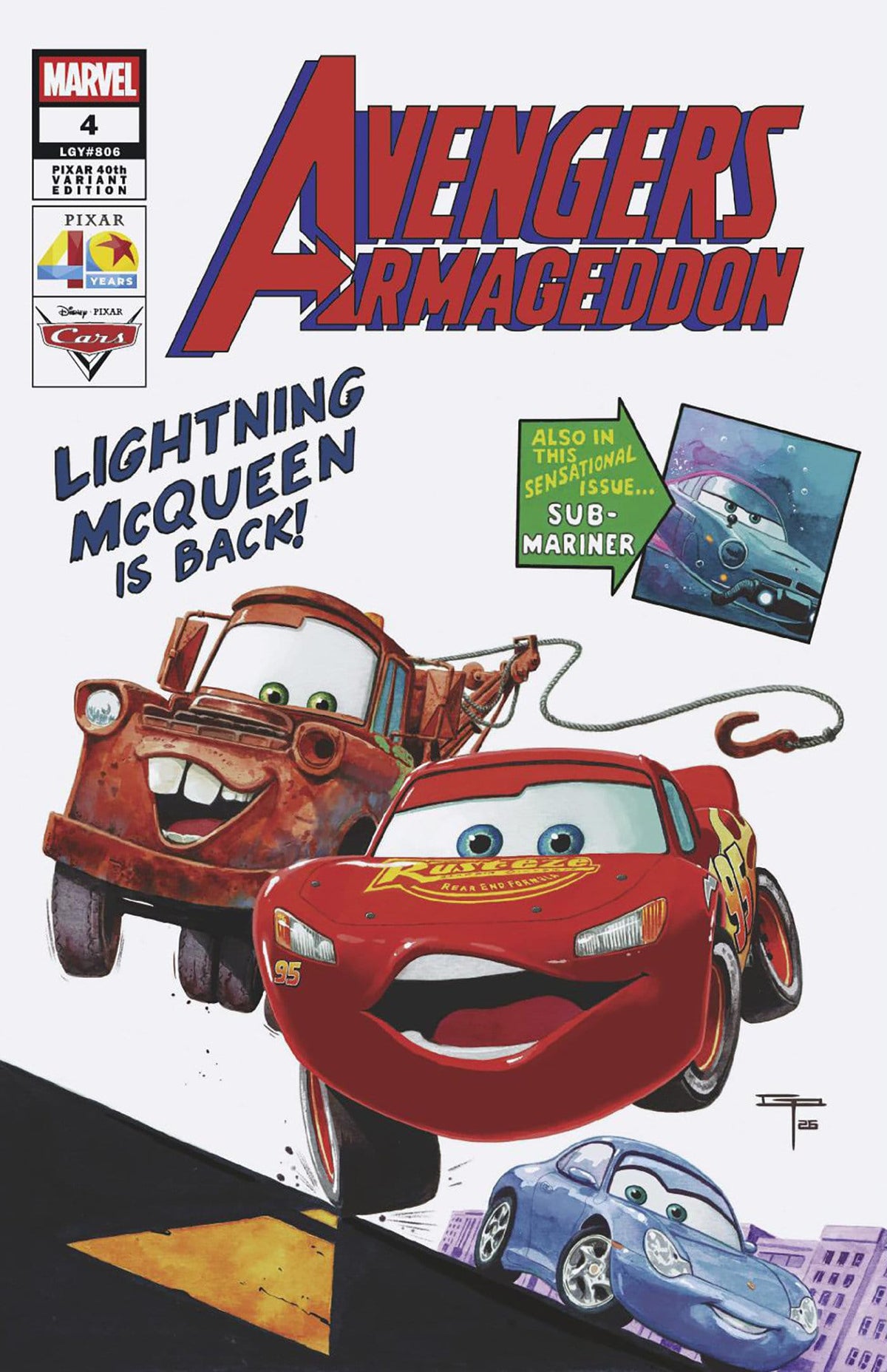 Marvel NEW THIS WEEK AVENGERS: ARMAGEDDON #4 GERMAN PERALTA PIXAR 40TH VARIANT (VF/NM)