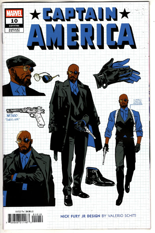 Marvel NEW THIS WEEK CAPTAIN AMERICA #10 VALERIO SCHITI DESIGN VARIANT (VF/NM)