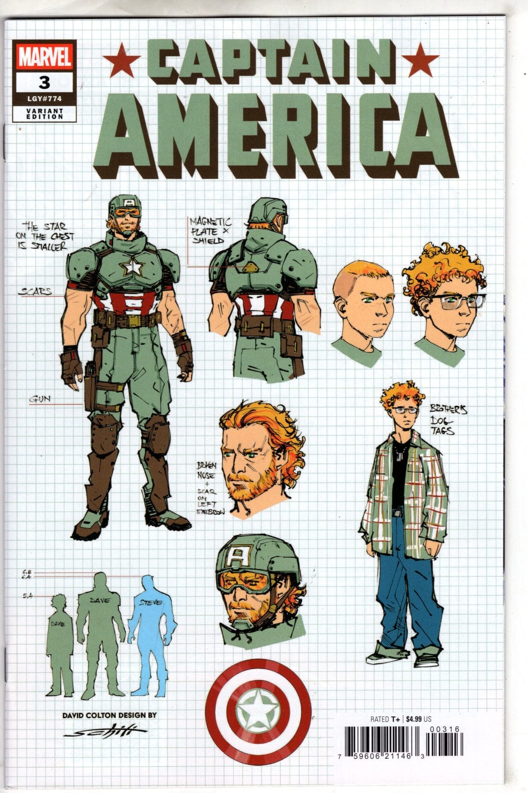 Marvel NEW THIS WEEK CAPTAIN AMERICA #3 VALERIO SCHITI DESIGN VARIANT