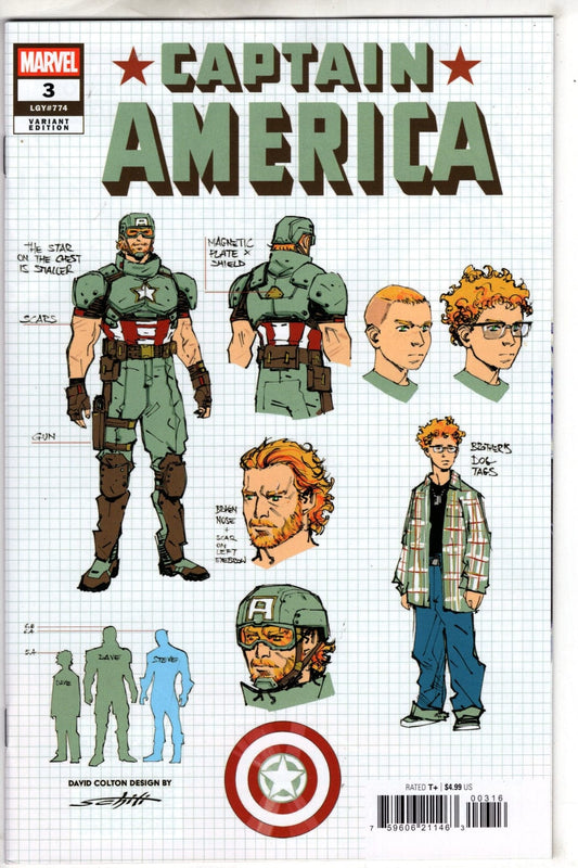 Marvel NEW THIS WEEK CAPTAIN AMERICA #3 VALERIO SCHITI DESIGN VARIANT