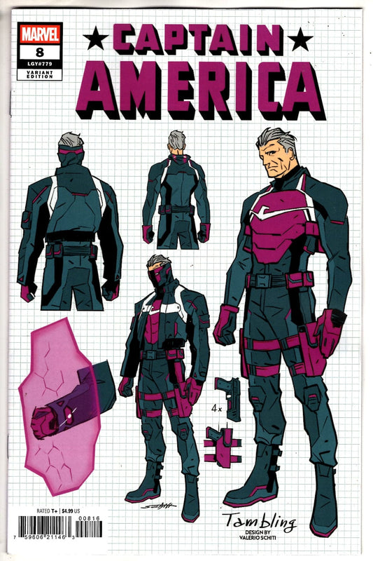 Marvel NEW THIS WEEK CAPTAIN AMERICA #8 VALERIO SCHITI DESIGN VARIANT (VF/NM)
