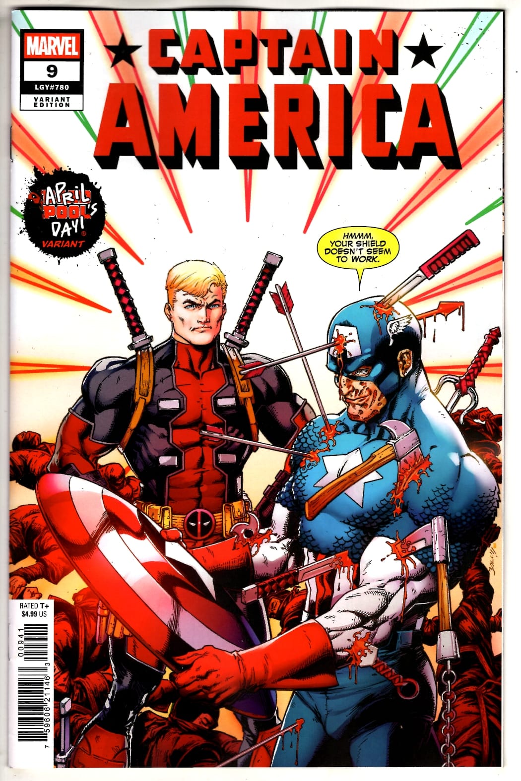 Marvel NEW THIS WEEK CAPTAIN AMERICA #9 MARK BAGLEY APRIL POOL'S DAY VARIANT (VF/NM)