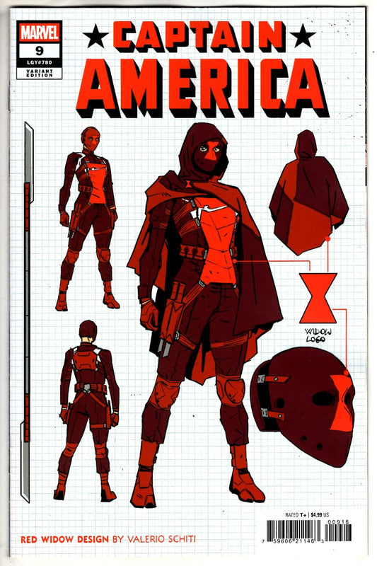 Marvel NEW THIS WEEK CAPTAIN AMERICA #9 VALERIO SCHITI DESIGN VARIANT (VF/NM)