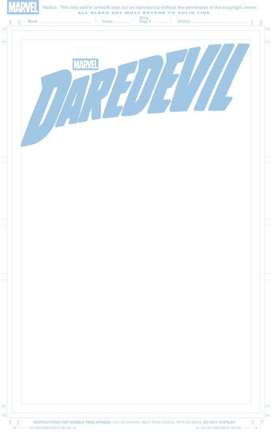Marvel NEW THIS WEEK DAREDEVIL #1 BLUE LINE BLANK COVER VARIANT (VF/NM)