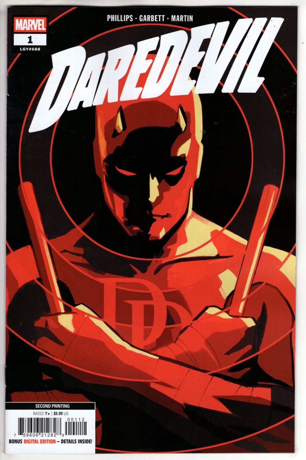 Marvel NEW THIS WEEK DAREDEVIL #1 LEE GARBETT 2ND PRINTING VARIANT (VF/NM)