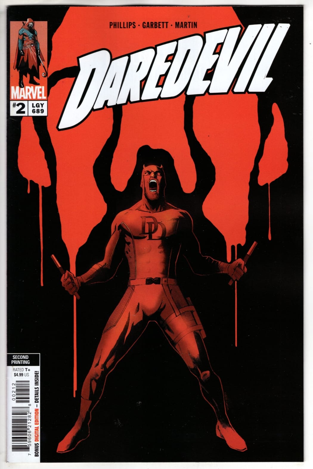Marvel NEW THIS WEEK DAREDEVIL #2 LEE GARBETT 2ND PRINTING VARIANT (VF/NM)