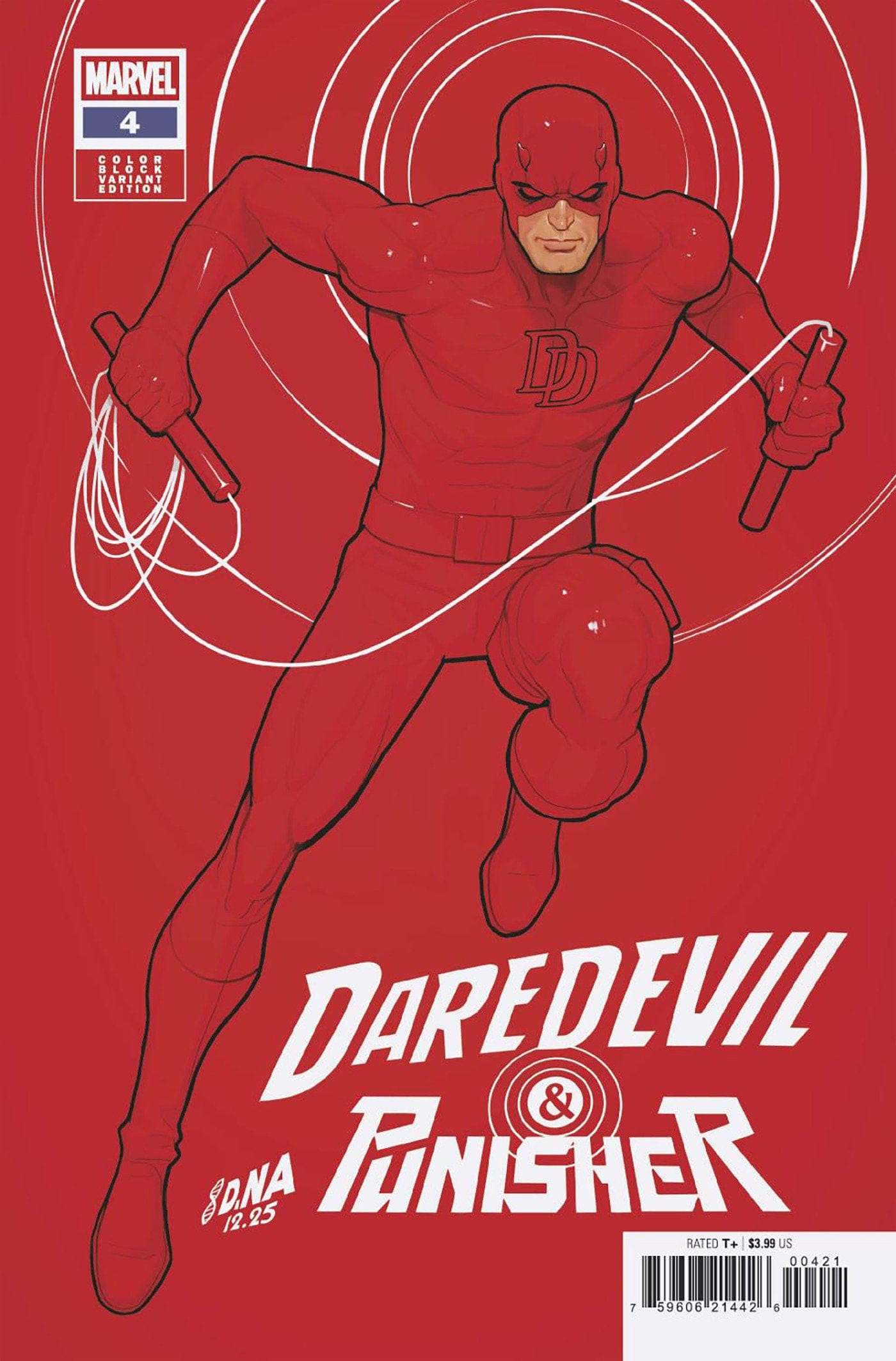 Marvel NEW THIS WEEK DAREDEVIL/PUNISHER: THE DEVIL'S TRIGGER #4 DAVID NAKAYAMA COLOR BLOCK RED VARIANT (VF/NM)
