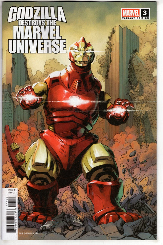 Marvel NEW THIS WEEK GODZILLA DESTROYS THE MARVEL UNIVERSE #3 DAVE WACHTER MARVELIZED IRON MAN-ZILLA VARIANT