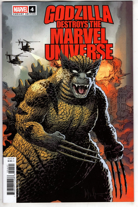 Marvel NEW THIS WEEK GODZILLA DESTROYS THE MARVEL UNIVERSE #4 DAVE WACHTER MARVELZED WOLVERINE-ZILLA VARIANT