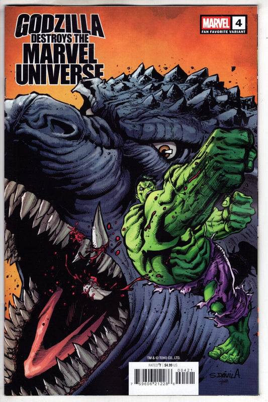 Marvel NEW THIS WEEK GODZILLA DESTROYS THE MARVEL UNIVERSE #4 SERGIO DAVILA FAN FAVORITE VARIANT