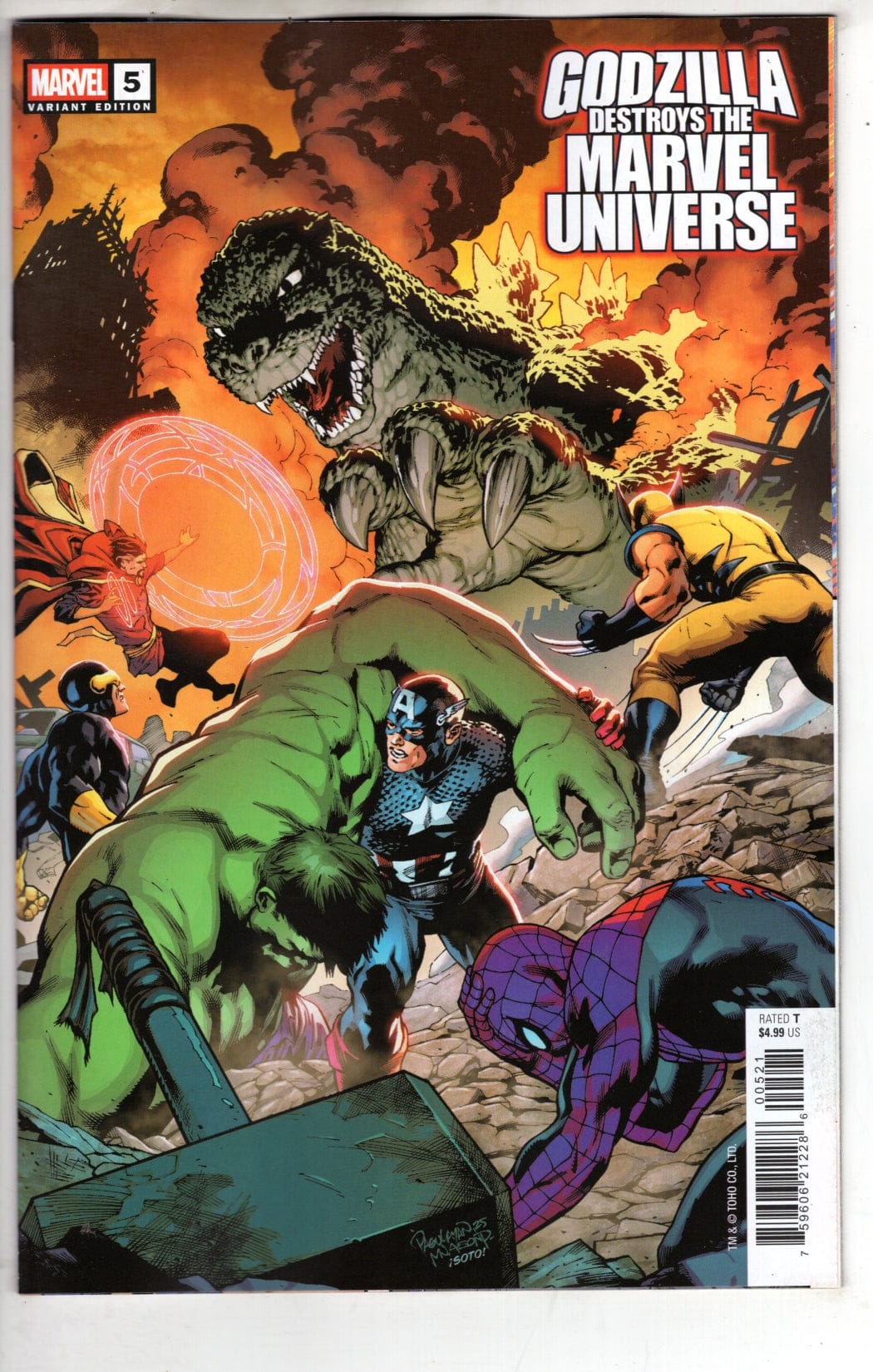 Marvel NEW THIS WEEK GODZILLA DESTROYS THE MARVEL UNIVERSE #5 FAN FAVORITE VARIANT [VF/NM]