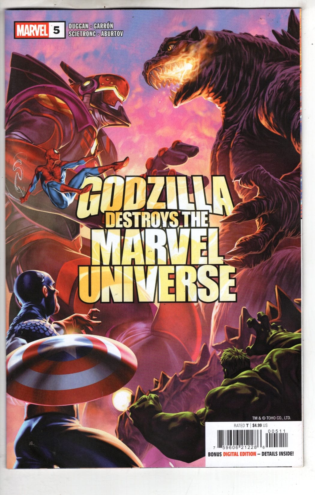 Marvel NEW THIS WEEK GODZILLA DESTROYS THE MARVEL UNIVERSE #5 [VF/NM]