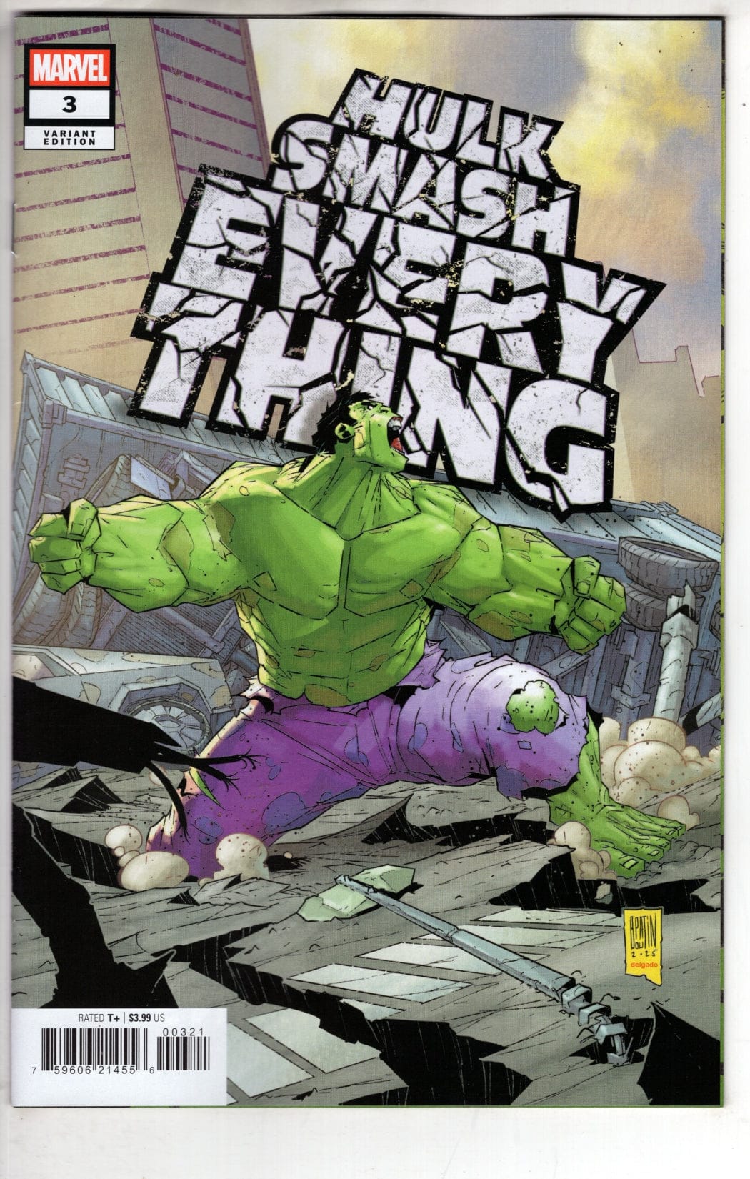 Marvel NEW THIS WEEK HULK: SMASH EVERYTHING #3 PATRICK BOUTIN VARIANT (VF/NM)