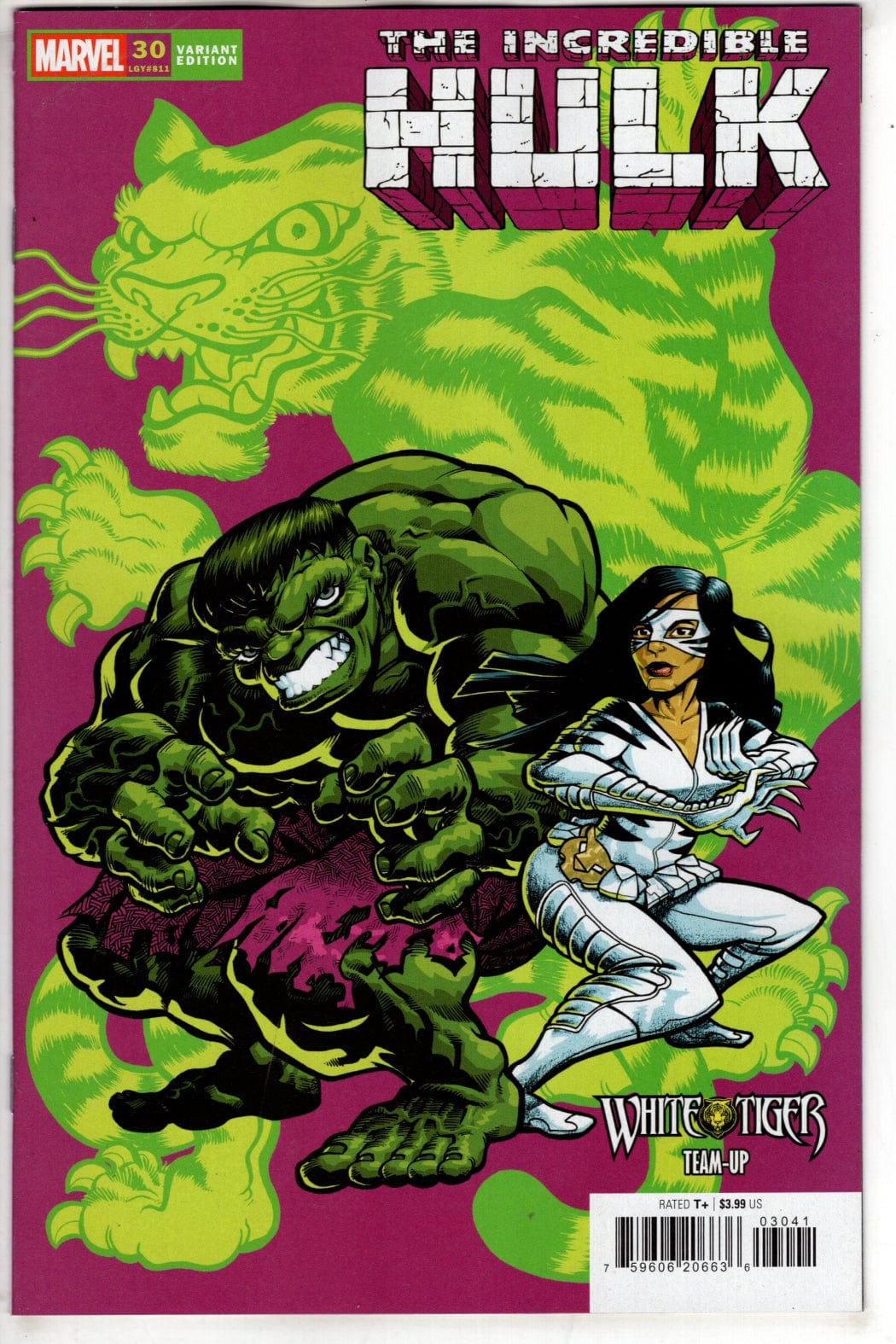 Marvel NEW THIS WEEK INCREDIBLE HULK #30 J. GONZO WHITE TIGER TEAM-UP VARIANT