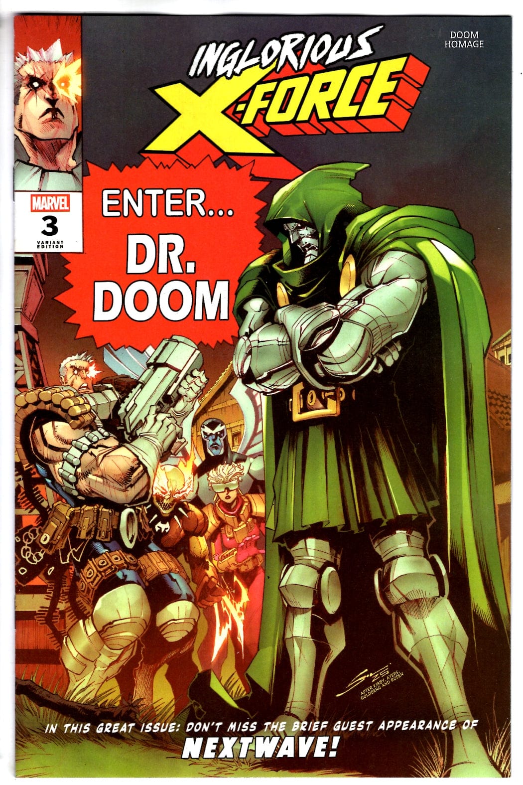 Marvel NEW THIS WEEK INGLORIOUS X-FORCE #3  DOOM HOMAGE VARIANT (VF/NM)