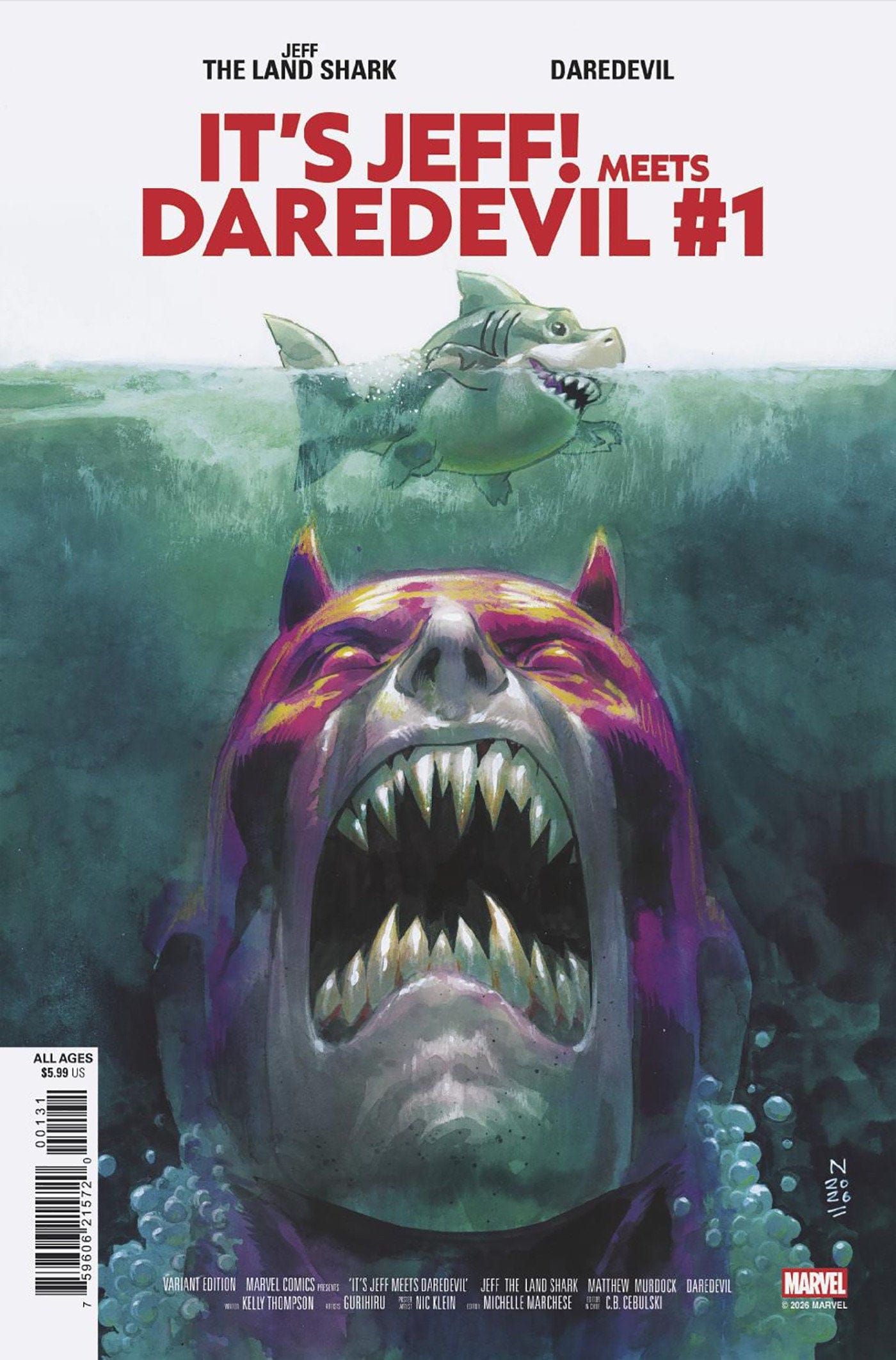 Marvel NEW THIS WEEK IT'S JEFF MEETS DAREDEVIL #1 NIC KLEIN VARIANT (VF/NM)