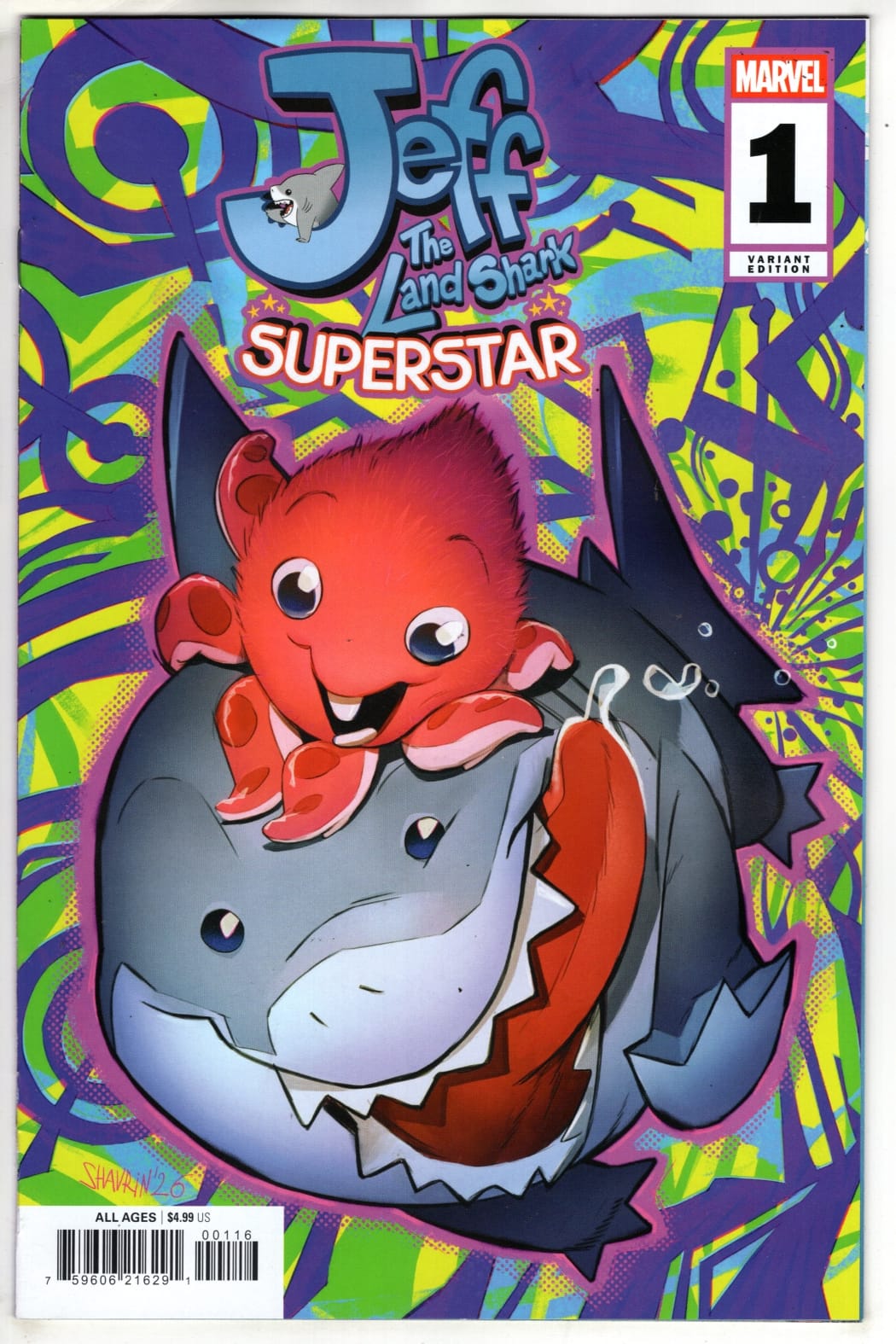 Marvel NEW THIS WEEK JEFF THE LAND SHARK: SUPERSTAR #1 IVAN SHAVRIN VARIANT (VF/NM)