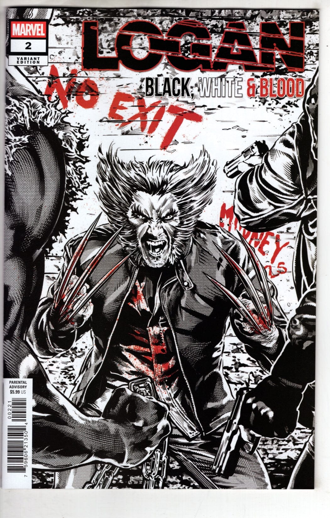 Marvel NEW THIS WEEK LOGAN: BLACK  WHITE & BLOOD #2 STEPHEN MOONEY VARIANT (VF/NM)