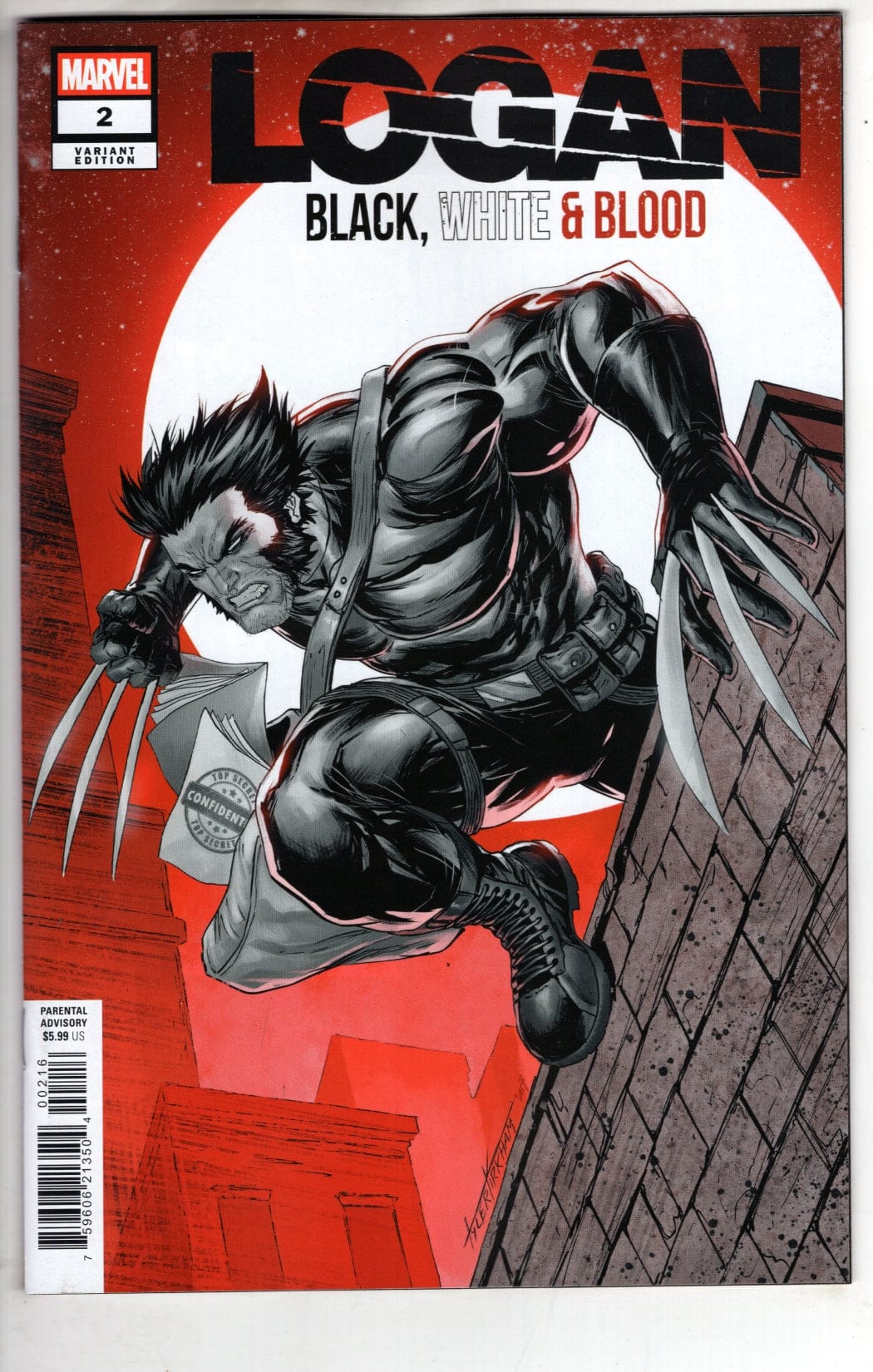 Marvel NEW THIS WEEK LOGAN: BLACK, WHITE & BLOOD #2 TYLER KIRKHAM VARIANT (VF/NM)