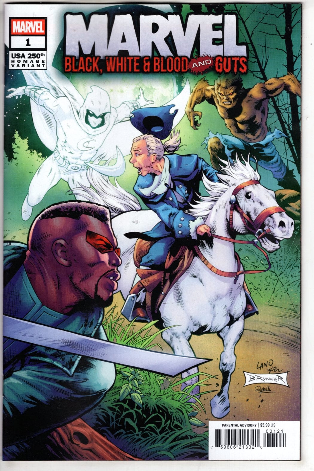 Marvel NEW THIS WEEK MARVEL: BLACK  WHITE & BLOOD AND GUTS #1 GREG LAND 250TH HOMAGE VARIANT