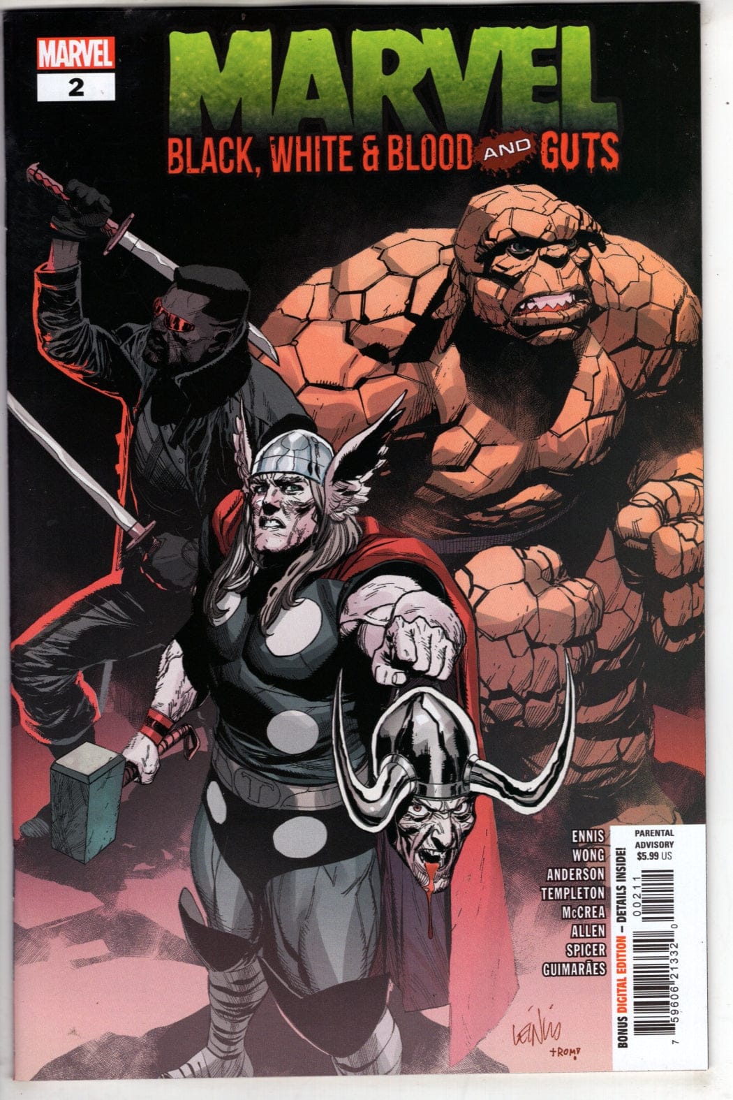 Marvel NEW THIS WEEK MARVEL: BLACK  WHITE & BLOOD AND GUTS #2 [VF/NM]
