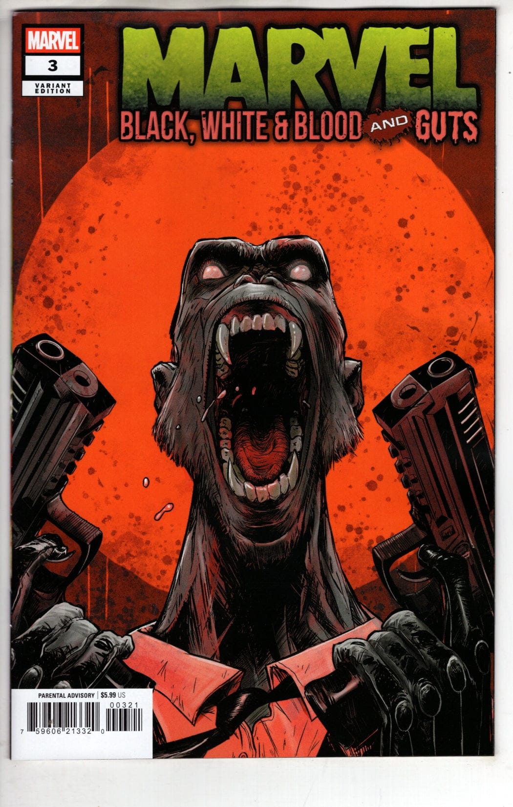 Marvel NEW THIS WEEK MARVEL: BLACK  WHITE & BLOOD AND GUTS #3 ADAM POLLINA VARIANT